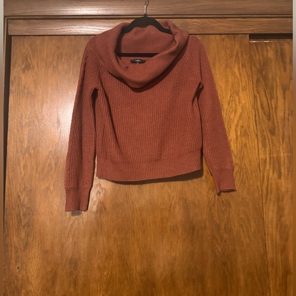 Lulus Amazing Memories Deep Burgundy Cowl Neck/ Off the Shoulders Sweater - Picture 3 of 6